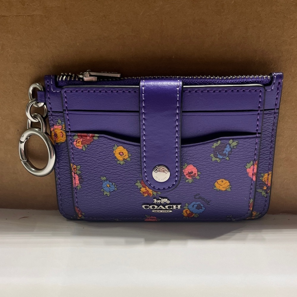 NWOT Coach Violet Floral Card Case